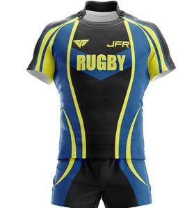 Conjuntos de uniformes de rugby personalizados 100% poliéster característica transpirable con logotipo de sublimación e impresión de números - Product Image 2
