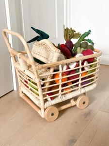 Poussette de bébé en rotin, chariot de courses en rotin pour enfant - Product Image 4