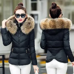 New Winter Coat Women Winter Jacket Fur Collar Warm Slim Parka Leather Jacket With Top Quality - Wholesale Price