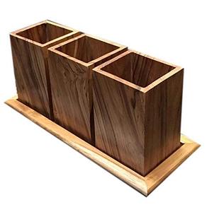 Porta Cubiertos de Madera para Cucharas y Uso en Cocina y Restaurantes, Porta Cubiertos Ecológico - Product Image 3