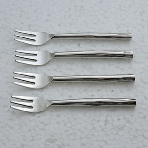 Poli miroir conçu par SCI Zigzag poignée forme avec haute argent poli 4 pièces fourchette ensemble de couverts couverts couverts - Product Image 4