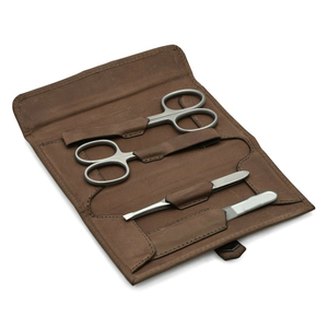 Ensemble de manucure 4 pièces avec étui en cuir vintage, service OEM, ciseaux à ongles personnalisables, étui en cuir, ciseaux à ongles pas chers - Product Image 5