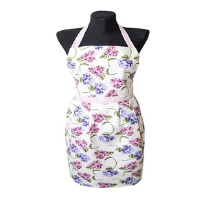 Tablier longue longueur couleur blanche 100% coton biologique certifié GOTS 220 GSM poids bretelles réglables femmes cuisine à domicile chasuble - Product Image 4