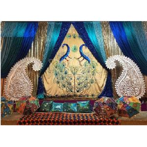 ม่านหลังแต่งบ้านสไตล์มุสลิม,ม่านหลังแบบแฮนด์เมดม่านแขวนสำหรับงานแต่งงานงานกลางคืนม่านฉากหลังสำหรับเวทีงานแต่งงาน - Product Image 1