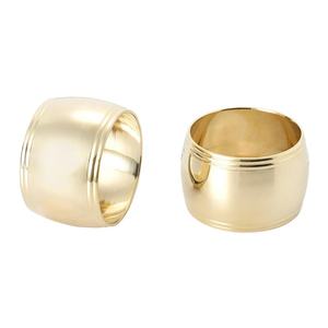 Ronds de serviette en or classiques Design rond élégant Finition en métal poli Support durable parfait pour les mariages, les fêtes à manger - Product Image 1
