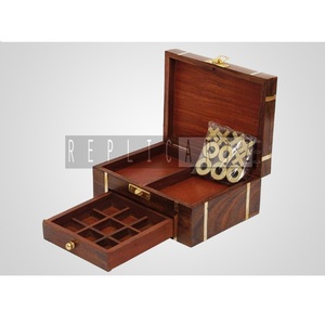 Classic Wooden <b>Playing</b> <b>Card</b> Holder Box Double Deck Storage Case Handmade Brown Decorative Game Box Educational Toy Kids Adults - Product Image 1