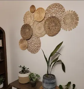 Conjunto exclusivo de 9 bairinhas de bambu, ecológico, conjunto único, decoração suspensa na parede, feita no vietnã