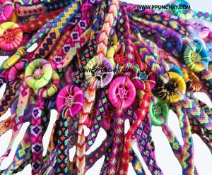 Pulsera de atrapasueños de lana Andina étnica 2 CMS Brazaletes de moda hechos a mano por Ppunchay Perú - Product Image 2