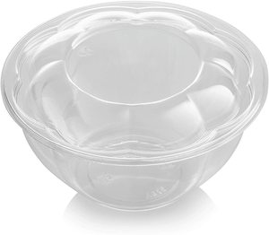Wholesale Transparent Containers Clear Disposable 48 oz PLA Plastic Bowl Suitable For Salad/Fruit/Food Take Away Packaging