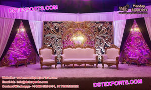 เวทีงานแต่งงานสไตล์เอเชียที่สวยงาม โครงสร้าง FRP สำหรับงานเลี้ยงต้อนรับสุดหรู  โครงหลังเวทีไฟเบอร์ สำหรับงานแต่งงานมุสลิม โครงหลังเวทีไฟเบอร์ ออสเตรเลีย - Product Image 4