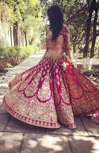 Atiya libas อินเดีย/ปากีสถานแบบดั้งเดิม acetate lehenga choli ชุดสำหรับงานแต่งงานมีการเย็บปักถักร้อย zozi - Product Image 2