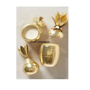 Ананас, золотой дизайнерский восковой кувшин для свечей, оптовая продажа, дизайнерский кувшин для свечей