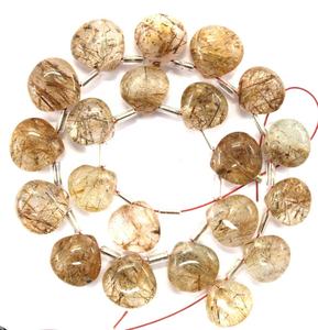 Cuentas de Briolette para manubrio, GEMA de cobre Natural, en forma de corazón, suave, calidad increíble, 1 hilo, 21 piezas - Product Image 1