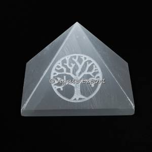 Mejor Precio nuevo grabado Árbol de la vida en selenita pirámide - Product Image 2
