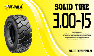 ยางตันคุณภาพสูงจากยางธรรมชาติ ยี่ห้อคุมะ สำหรับรถยก ขนาด 3.00-15 มาตรฐานส่งออกเวียดนาม - Product Image 4