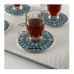 Plateau de service artisanal en bois nacre blanche, 6 pièces, plats et assiettes pour la décoration de l'aïd, plateau de cuisine à offrir, plateaux du RAMADAN - Product Image 2