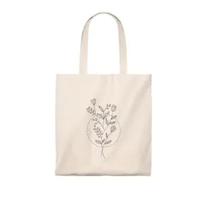 Customized big reusable 100% Organic Cotton GOTS certificate Flower Printed recycle plain bulk large reusable hand canvas bags