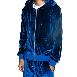 Survêtement de sport en velours bleu Royal pour hommes, ensemble de Jogging ou de Football à Logo personnalisé, nouvelle collection 2021, 2020 - Product Image 3