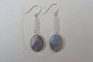 Bijoux en argent Sterling 92.5 opale naturelle et Labradorite, boucles d'oreilles en pierres précieuses Flashy, bijoux pour femmes, cadeau mignon - Product Image 5