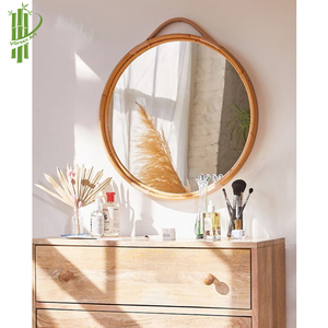 Handicraft Rattan Wall Mirror <b>Retro</b> Vintage Boho Decor for Living Room <b>Furniture</b> Elegant Wall Decoration - Product Image 5