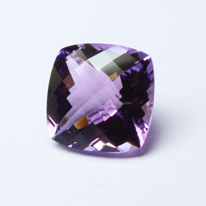 Ametiste violette 100% naturelle, pierre semi-précieuse en vrac, forme coussin, taille facettée, qualité supérieure, vente en gros GEMFORTE INC - Product Image 1