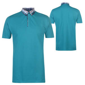 OEM diseño personalizado de los hombres de estilo de la calle de secado rápido Golf para camisas 65% algodón 35% poliéster manga corta liso Plaid con - Product Image 3