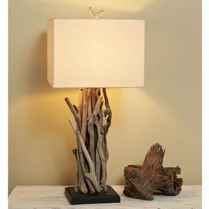 Driftwood Buffet <b>Table</b> Lamp Handcrafted From Wood - Product Image 3