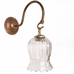 Clear Glass Tulip shaped Wall Lamp - Product Image 2