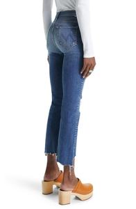 Venta al por mayor 100% algodón recto Denim Jeans para mujeres de alta calidad transpirable Streetwear Zip Fly Casual lavado Pantalón elástico - Product Image 2