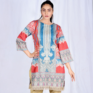 งานปักลายดิจิตอลคุณภาพสูงบนผ้าลอน สำหรับผู้หญิง สไตล์อินเดีย-ปากีสถาน คอลเลคชั่นฤดูร้อน MP-A098 OEM - Product Image 1