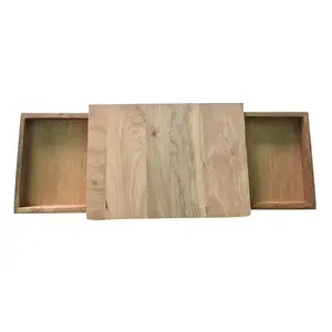 Gỗ thớt cho nhà bếp với 2 khay gỗ kéo ra trượt ngăn kéo Khay cắt bảng số lượng lớn bằng gỗ Vòng bảng