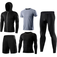 5 pièces de Compression pour hommes, vêtements d'entraînement, de Fitness, de Yoga