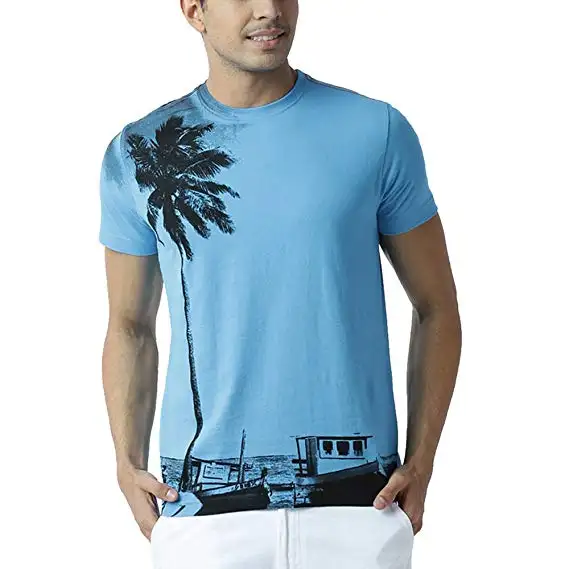 Diseño de impresión de logotipo de negocios personalizado de talla grande sublimación camiseta promocional camisetas personalizadas algodón poliéster camisetas