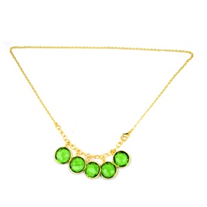 Collar con colgante de piedras preciosas de cuarzo peridoto Natural chapado en oro de 18 quilates hecho a mano piedra de corte facetado compromiso de moda boda - Product Image 1