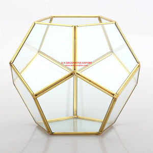 Terrario de vidrio para el hogar, plantador de Metal único para mesa de alta calidad con forma geométrica - Product Image 5
