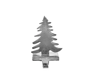 Colgador de Metal de aluminio para decoración del hogar, diseño de árbol de Navidad, plateado, antiguo, decoración de pared