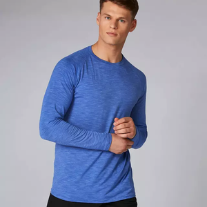 T-shirt d'été à manches longues pour hommes, personnalisé, imprimé à rayures 3D, haut technique tricoté et tissé à motif uni - Product Image 3