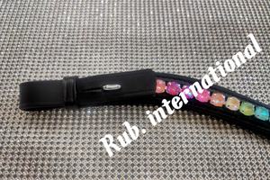 Brow Band Supper Quality Multi Color Crystal Brow Band Avec Designer à base de cuir Brow Band Black & Brown Leather - Product Image 3