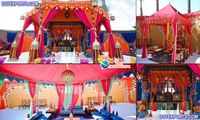 Tentes de réception de mariage indiennes : Décoration moderne et luxueuse, chapiteau de mariage, vente de tentes durables, style mandap en métal et tissu