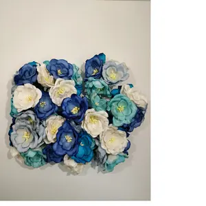 장식 및 종이 공예에 적합한 파란색 멀티 컬러 색상의 양귀비 종이 꽃