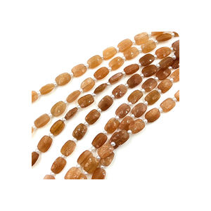 Perles de pierres précieuses en pierre de lune de pêche naturelle de qualité supérieure, 14 pouces, facettées, forme rectangulaire coussin, taille 5x7 mm, pour la fabrication de bijoux - Product Image 2