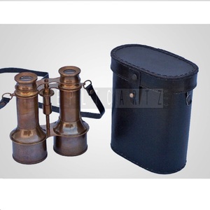 Binoculares Náuticos Antiguos de Latón con Caja de Cuero, Telescopio Monocular de Bolsillo, Decoración Marítima, Artículo Óptico Coleccionable Vintage - Product Image 3