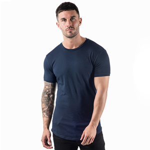 Nuevo personalizado extender barrido redondo Hip Hop camisa dobladillo curvo línea larga gimnasio músculo Fitness camisetas Logo impresión para hombres - Product Image 5