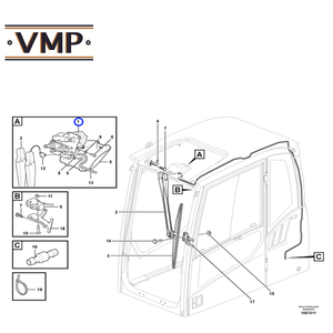 VOE11205840 - Ensemble de moteur d'essuie-glace pour excavatrices EC140C, EC140D, EC160C, EC160D, EC180C, EC180D, EC210C, EC220D, EC235C - VMP - Product Image 2
