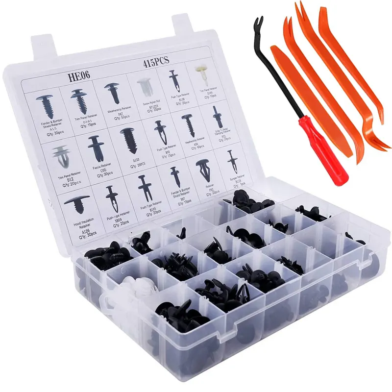 Car Body Retainer Clips 415pcs Plastic Fasteners Kit with Fastener Remover 18 Sizes Auto Push Pin Rivets Set
