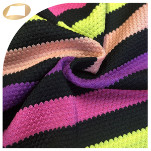 Tela de piña para traje de baño, 94% poliéster, 6% spandex, a rayas de colores - Product Image 1