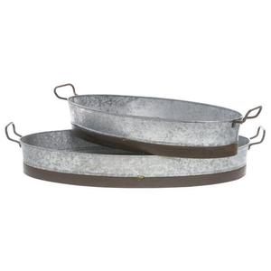 Nouvel article plateau de service de fruits décoratif de forme ovale en argent brillant plateau de service décoratif en métal et plateau pour la nourriture - Product Image 3