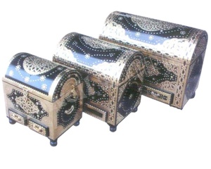 Boîte de poitrine en bois de Style ancien, pour cadeaux décoratifs - Product Image 1