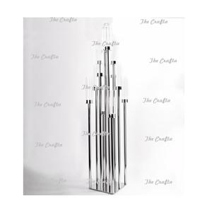 Pièce maîtresse de conception attrayante en pièce maîtresse de couleur argent en métal avec cristal pour l'éclairage et la décoration - Product Image 5