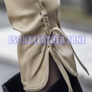 Gants de mode pour femmes, style uni, pour l'extérieur, toutes saisons, couleur beige crème, en peau d'agneau/de cerf, doux, pour la vie quotidienne - Vente chaude - Product Image 4